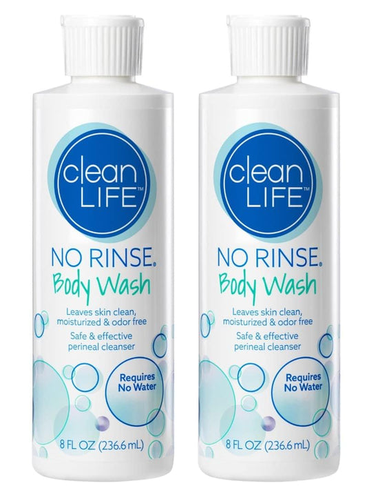 No-Rinse Body Wash 8 fl oz (Pack of 2) – Waterless, Rinse Free Formula Cleans, Moisturizes & Eliminates Odor | Sensitive Skin Safe | For Surgery Recovery, Elderly Care & Camping | Made in USA
