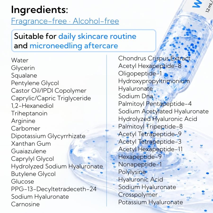 WNP Plump PDRN with 8D Hyaluronic Acid Hydrating Facial Serum, 30 Ct