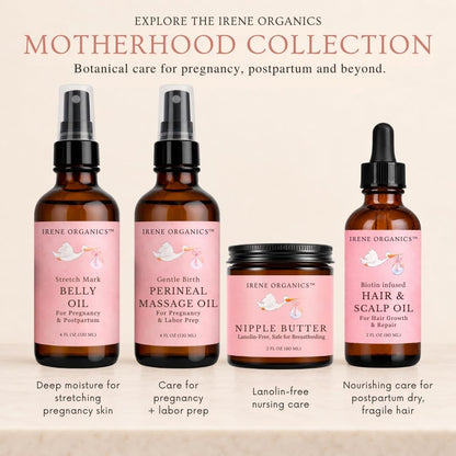 Organic Belly Butter for Pregnancy Stretch Mark Prevention and Treatment by Irene Organics - Award Winning Anti Stretch Mark Tummy Balm For Pregnancy and Postpartum 4oz - Hydrating Bump Cream