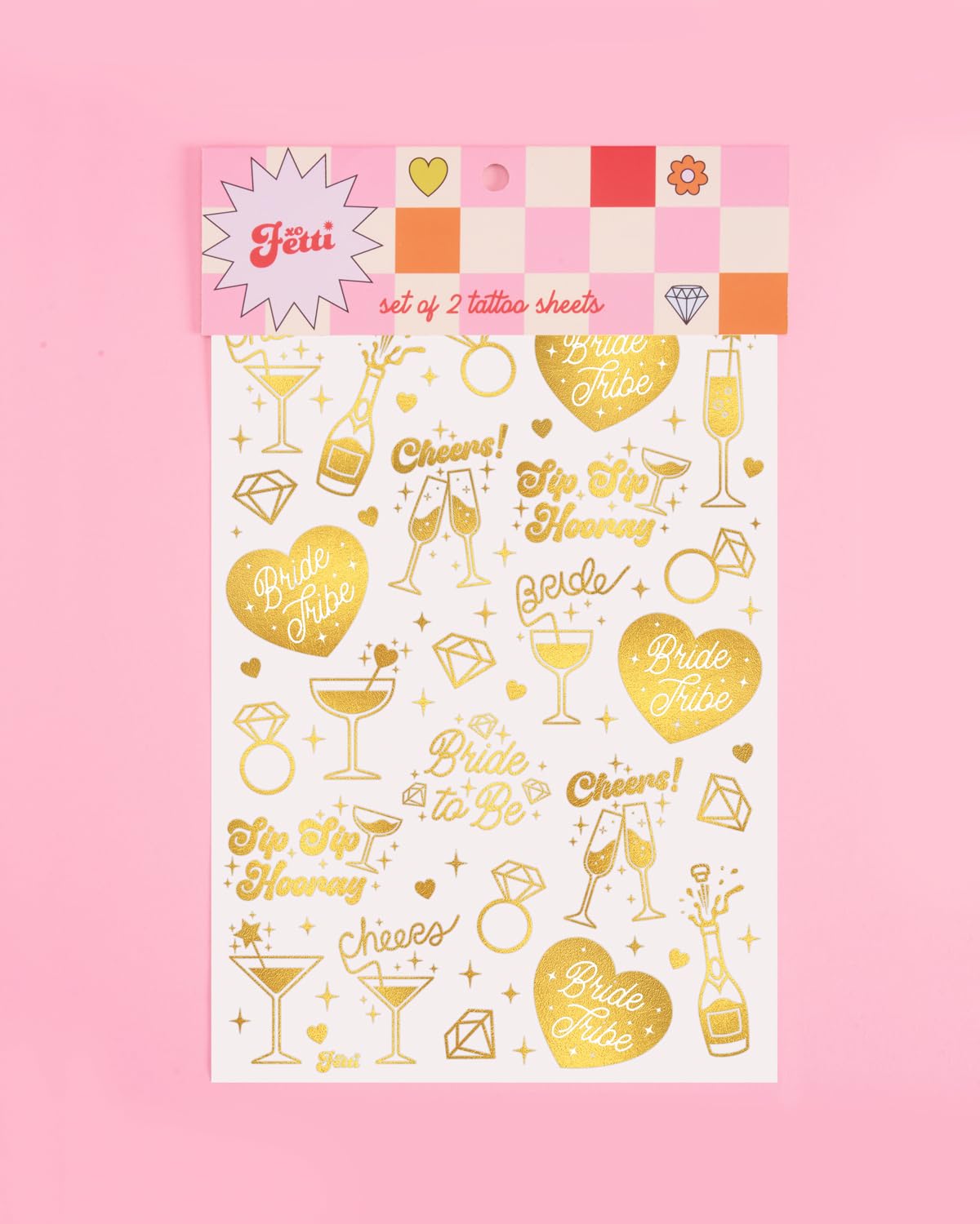 xo, Fetti 54 Gold Bachelorette Temporary Tattoos | Bride Tribe Party Gift