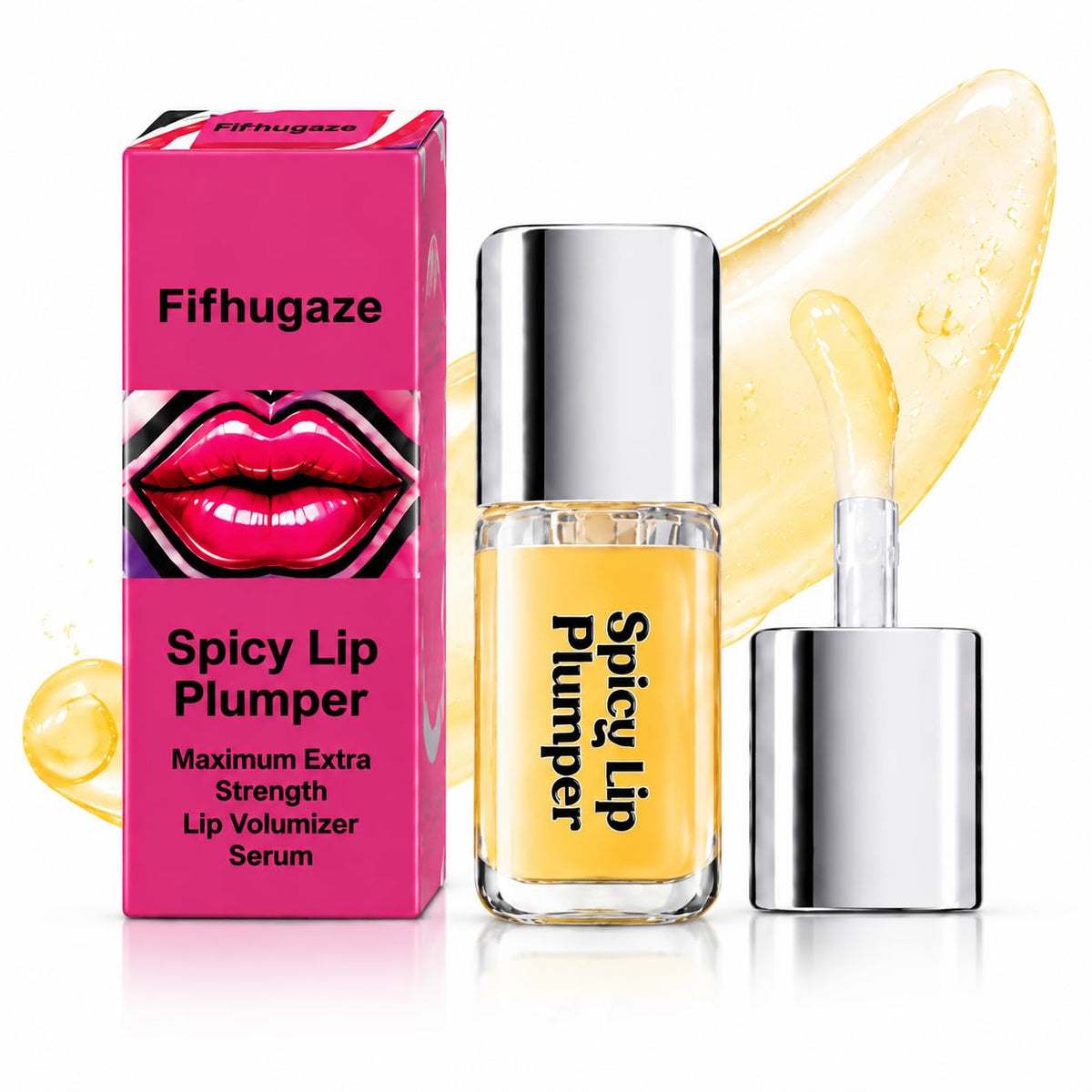 Fifhugaze Spicy Lip Plumper, Hydrating Lip Volumizer Serum & Gloss