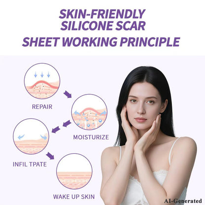 Medical Grade Silicone Scar Sheets, (1.6" x 60" Scar Roll-1.5M) - Reusable Scar Removal Tape Strips for Surgical,C-Section,Tummy Tuck,Keloid Scars Keloid Bump Removal