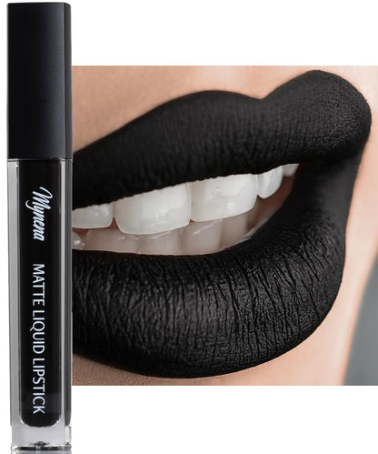 Mynena Jet Black Long Lasting Waterproof Matte Liquid Lipstick - Linda