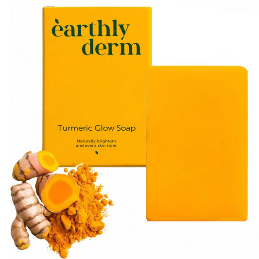 earthly derm Turmeric Soap Bar for Face and Body, Handmade Turmeric Cleansing Soap, Gentle Daily Cleanser for Men and Women, Moisturizing Body Skin Care Bar for Soft, Smooth Skin, All Skin Types