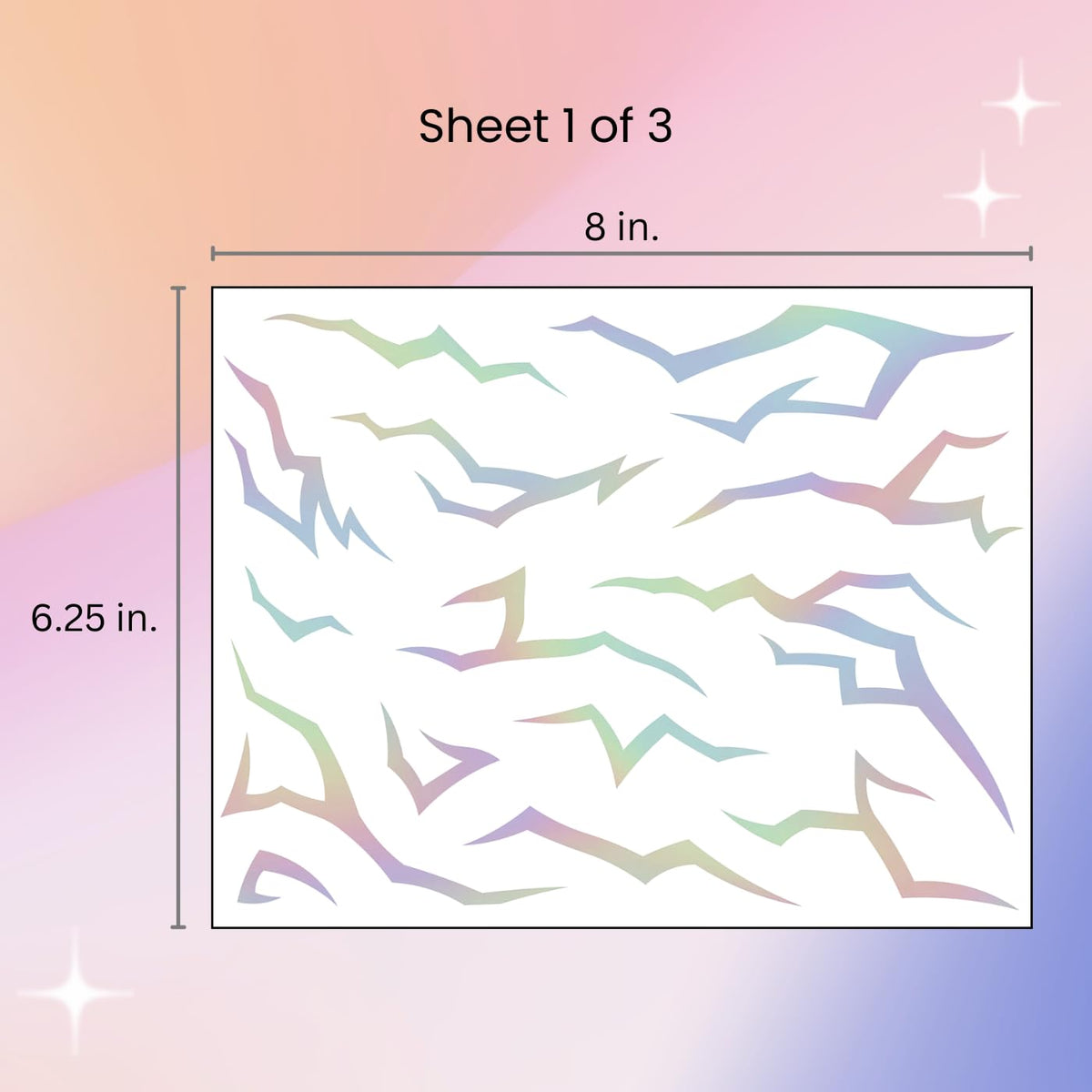 Iridescent Pattern Temporary Tattoos | 3 Sheets Holographic Fantasy Energy Pattern | Metallic Cosplay | Fake Tat Stickers | Kpop Tattoos for Kids | Birthday Party, Halloween