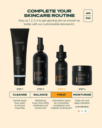 Buttah Skin 15% Vitamin C Serum 1 FL oz 30mL - For Uneven Skin Tone - Ferulic Acid - Anti-Dark Spot Vitamin C Serum For Face