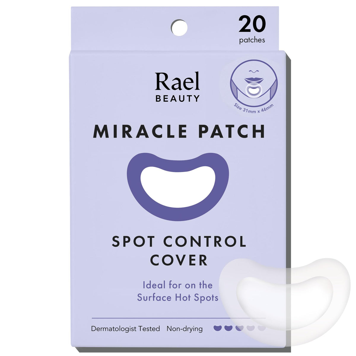 Rael Miracle Spot Control Cover Hydrocolloid Strips Pimple Patches (20 Ct)
