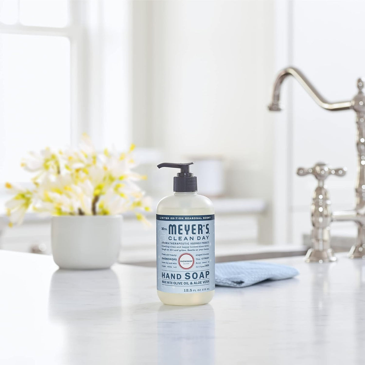 MRS. MEYER'S CLEAN DAY Hand Soap, Snowdrop Scent, 12.5 Fl Oz Bottle