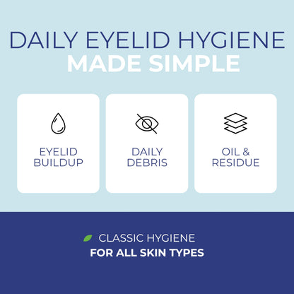 NOVEHA 60PCs Daily Hygienic Eyelid & Lash Wipes | For Blepharitis & Itchy Eyes, Demodex | Individually Wrapped Refreshening Eyelid Wipes, Natural Makeup Remover & Calming Moisturizer