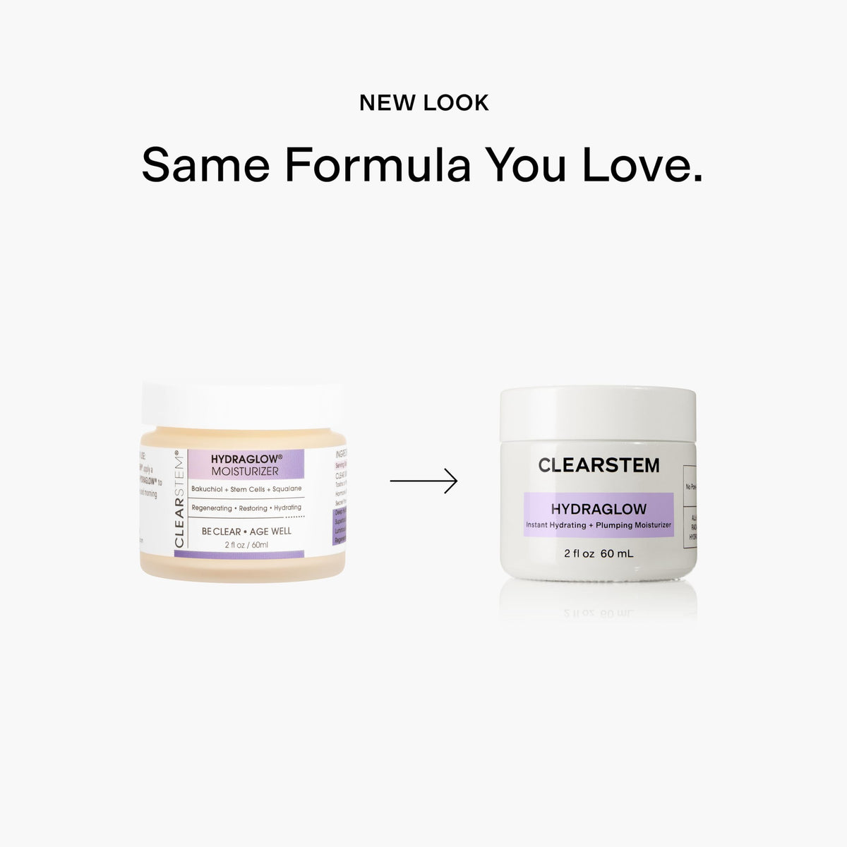 CLEARSTEM - HYDRAGLOW Stem Cell Moisturizer - Bakuchiol + Squalene - Youthful Skin Face Moisturizer - All Skin Types - Facial Skin Care Products - Gluten Free, Cruelty Free - 2 fl oz / 60ml