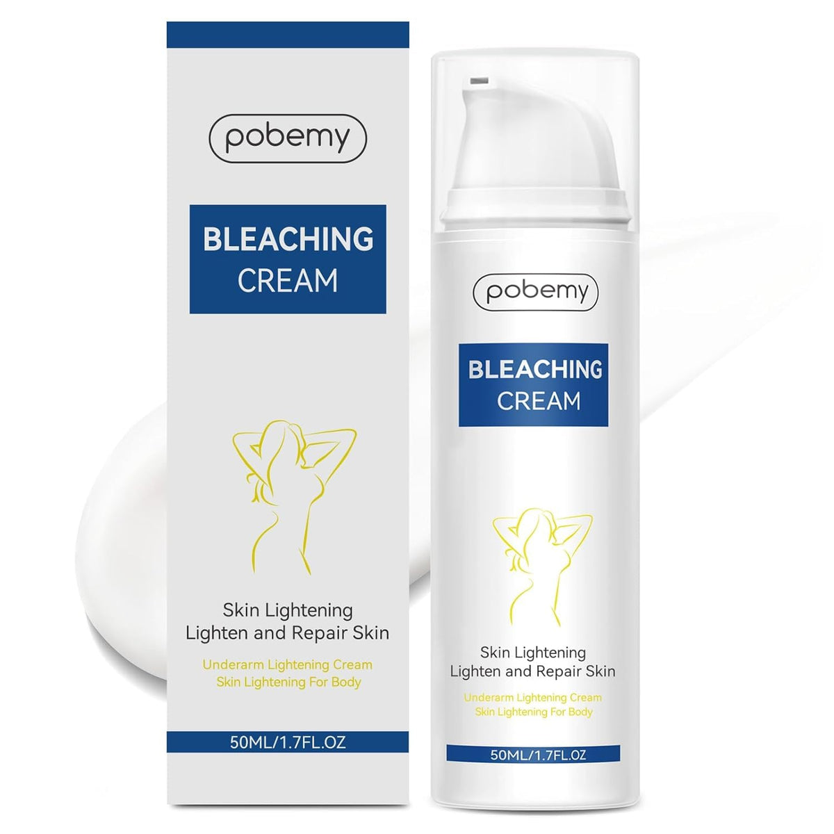 Skin Bleaching Cream, Dark Spot Remover for body& Face, Intimate Areas & Body, Vitamin C Lightening for Underarms, Knees, Elbows, Inner Thighs, Bikini Line – Sensitive Skin Lightening Cream- 1.7FL OZ