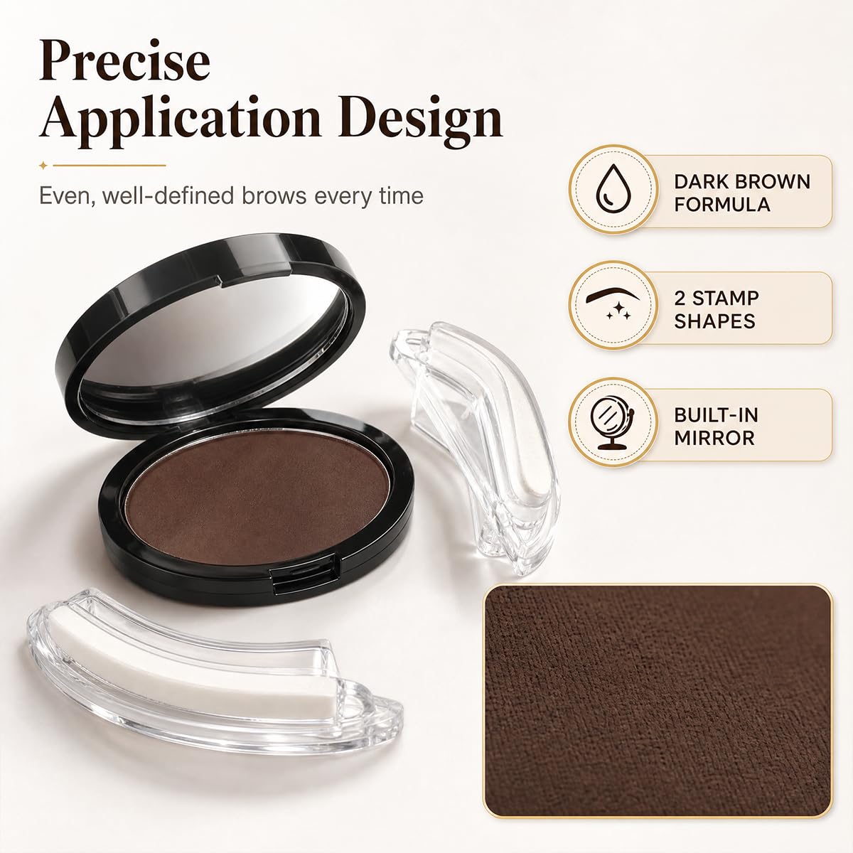 2Pcs Eyebrow Stamp Kit, Eyebrows in 5 Seconds, Achieve perfect results easily with Precise Application (DARK BROWN)
