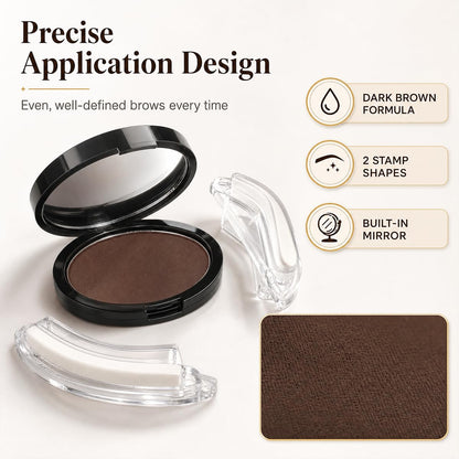 2Pcs Eyebrow Stamp Kit, Eyebrows in 5 Seconds, Achieve perfect results easily with Precise Application (DARK BROWN)
