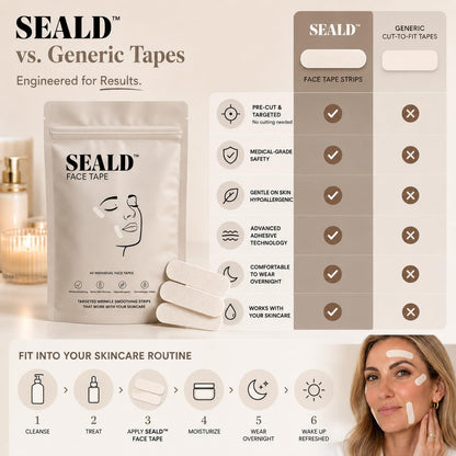SEALD™ Face Tape Smoothing Strips For Wrinkle Smoothing, 60 strips
