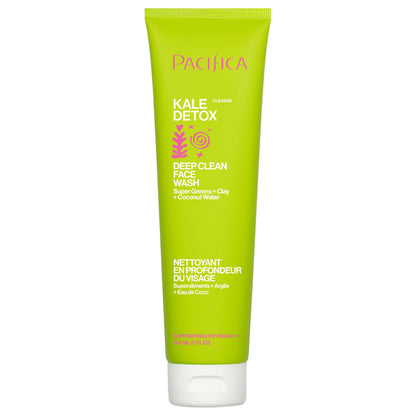 Pacifica Kale Detox Face Wash for Oily & Acne-Prone Skin, Deep Cleansing Facial Cleanser & Makeup Remover with Super Greens Kale, Seaweed & Clay, 5 fl oz –Clean Beauty, Vegan & Cruelty-Free