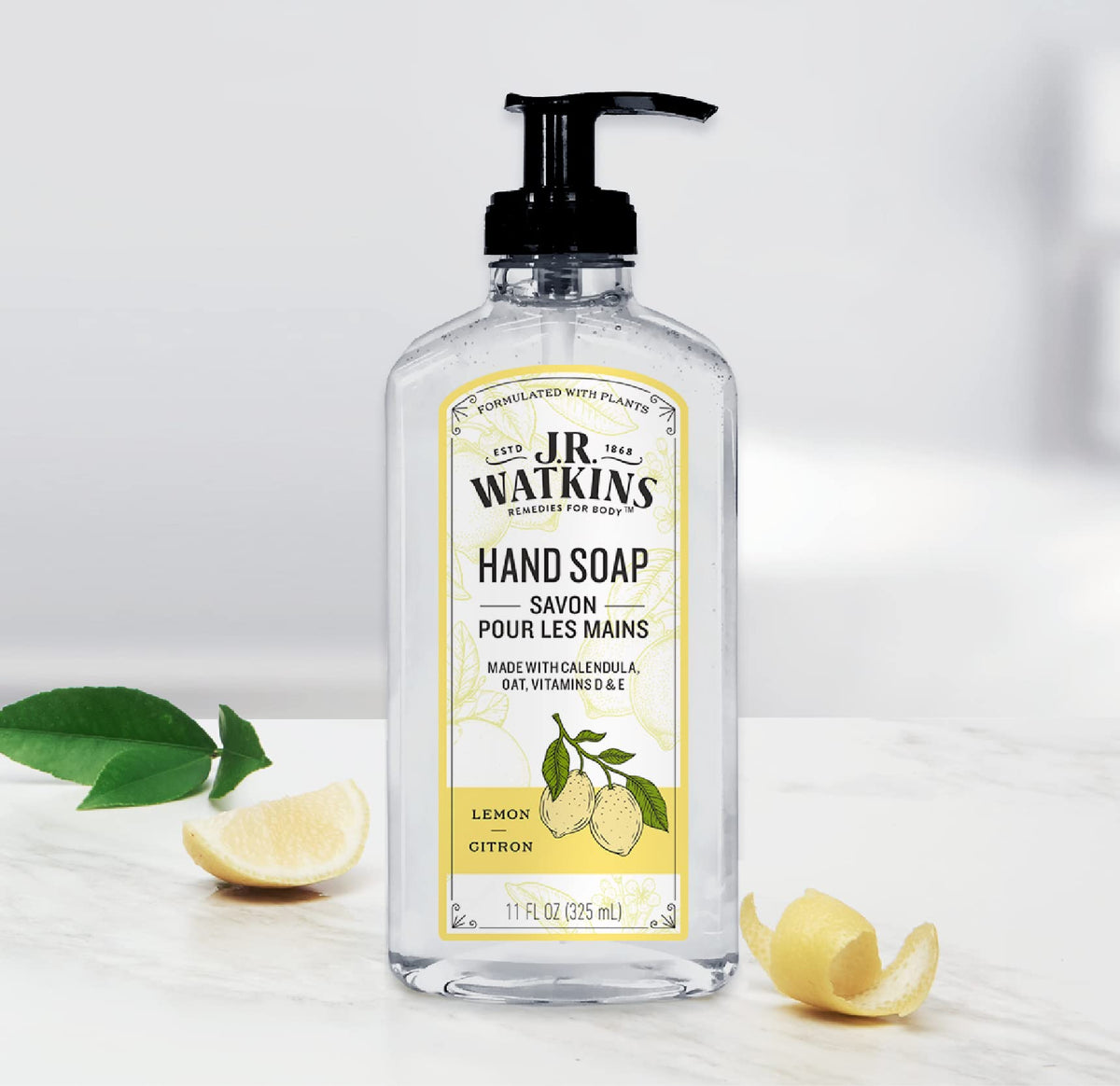 J.R. Watkins Moisturizing Gel Hand Soap Dispenser 3 Pack, Lemon, 11 fl oz