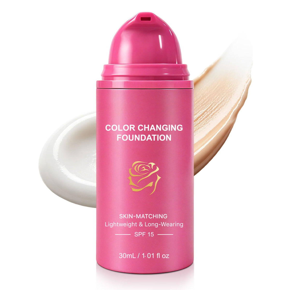 Color Changing Foundation, Color Changing Foundation for Mature Skin, Concealing Fine Lines and Wrinkles, Deep Hydration & Refines Pores (1 Pack)