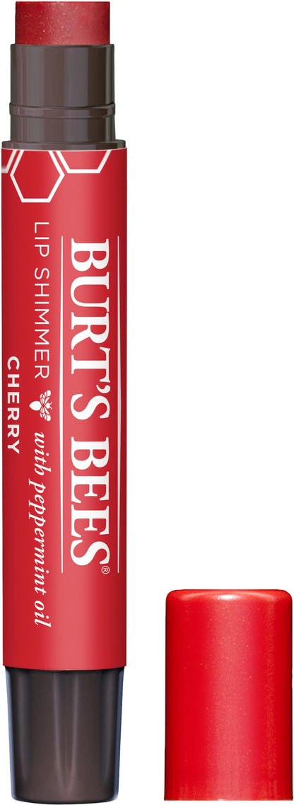 Burt's Bees 100% Natural Moisturizing Lip Shimmer, Cherry - 1 Tube