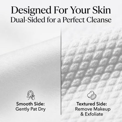 ForPro Pure & Simple XL Facial Towels, 50ct, 10"x11.5", Vegan, Cruelty-Free