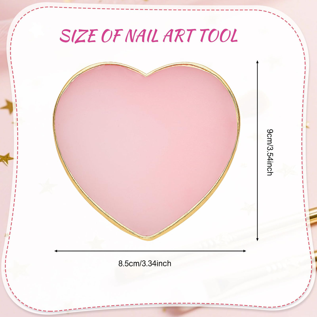 SUMAJU 2 Pack Heart Resin Nail Art Palette, Nail Art Painting