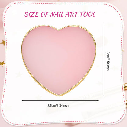 SUMAJU 2 Pack Heart Resin Nail Art Palette, Nail Art Painting