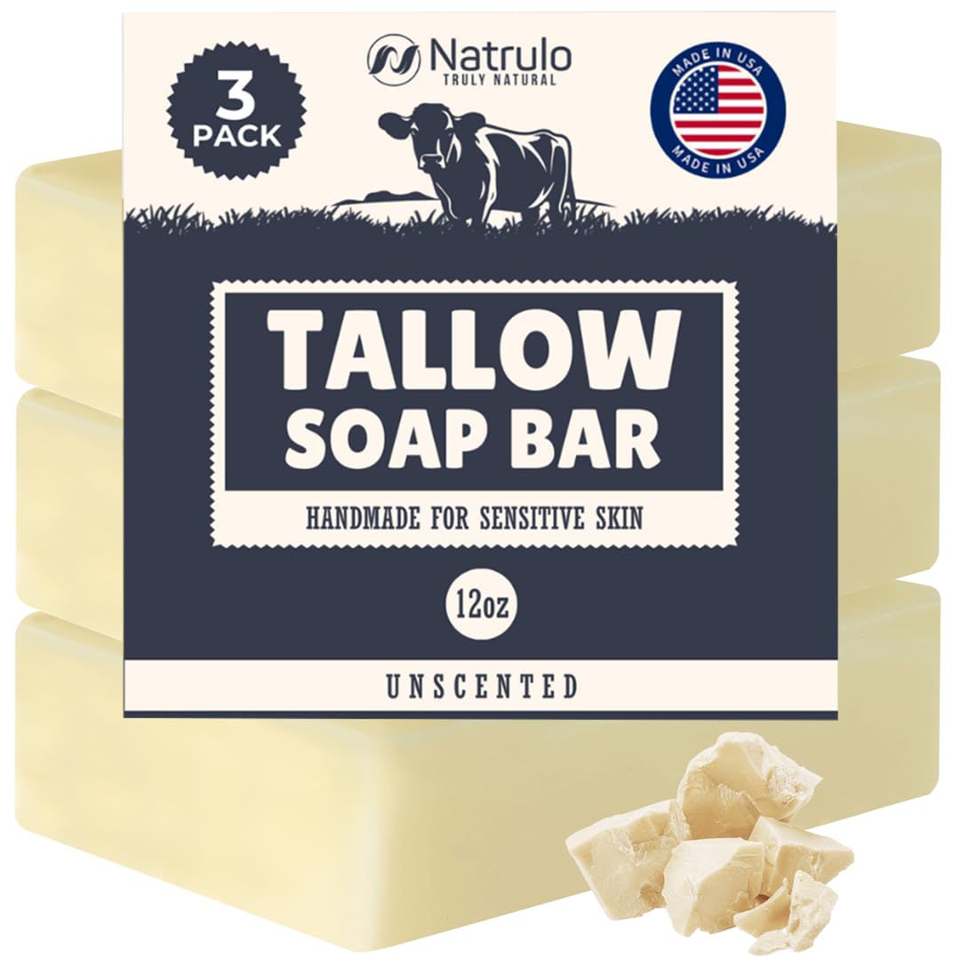 Beef Tallow Soap Bar – Grass Fed Tallow Soap, Bar Soap for Dry, Itchy Skin