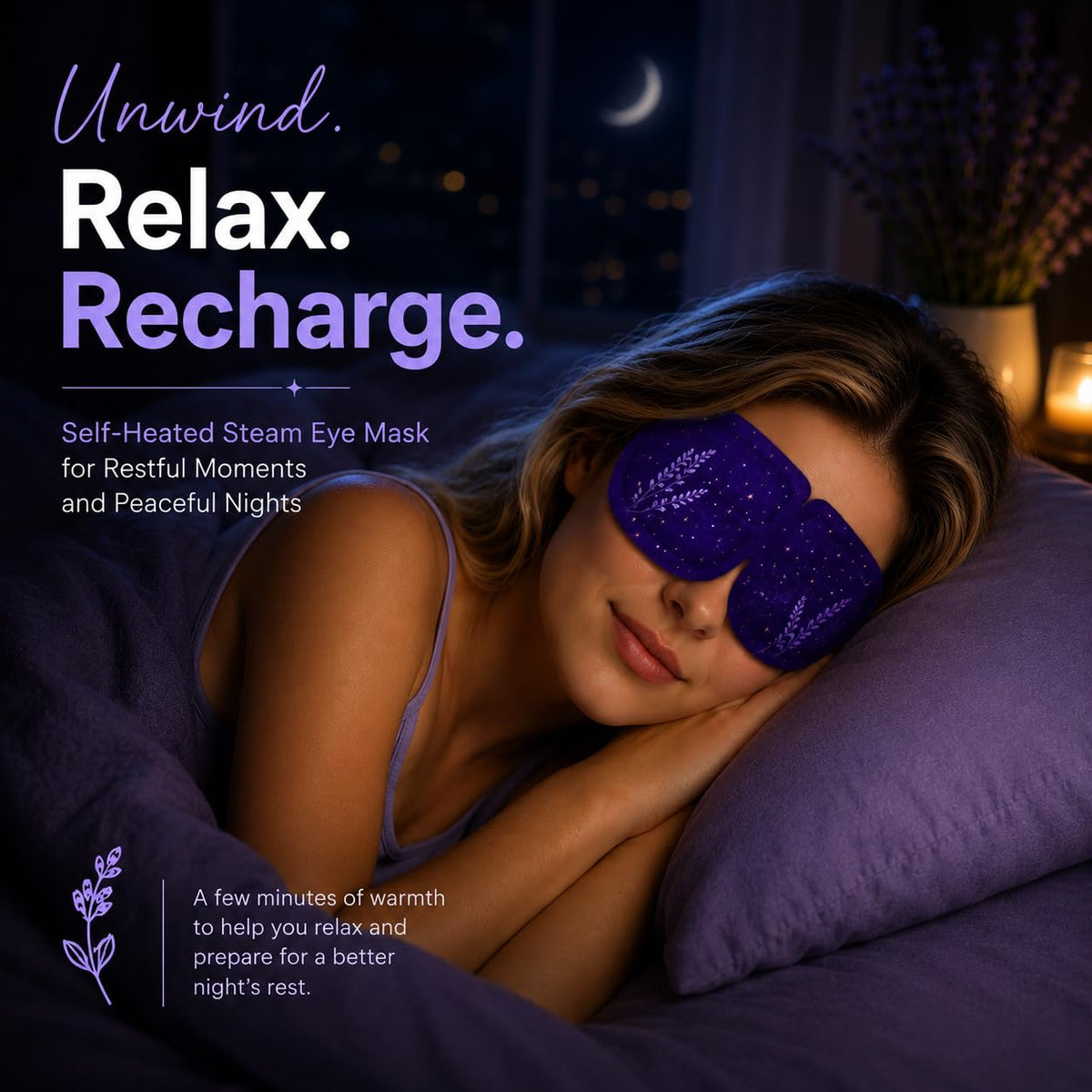 Steam Eye Mask Lavender Scent, Self Heating Warm Eye Masks for Sleeping & Relaxation, Disposable Heated Eye Compress for Dry Eyes, Travel, Screen Time & Spa Care, 16 Pack