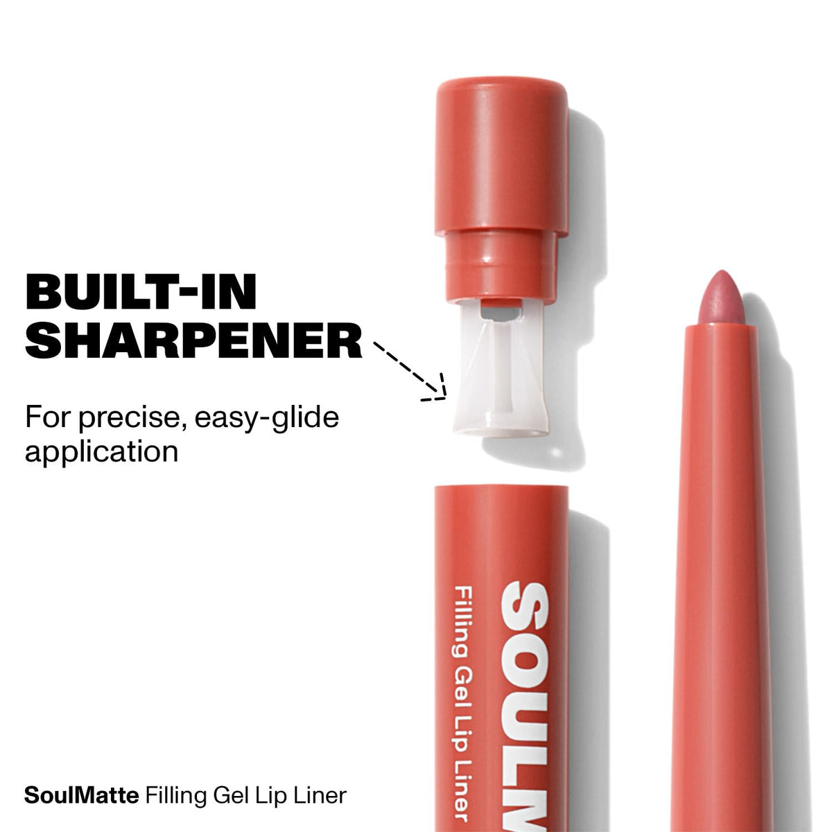 MORPHE Soulmatte Gel Lip Liner - Creamy Lip Pencil with a Matte Formula - Precision Contour Pencil with Sweet Almond & Tea Seed Oil for Long-Lasting Definition - Other Half (0.007 oz)