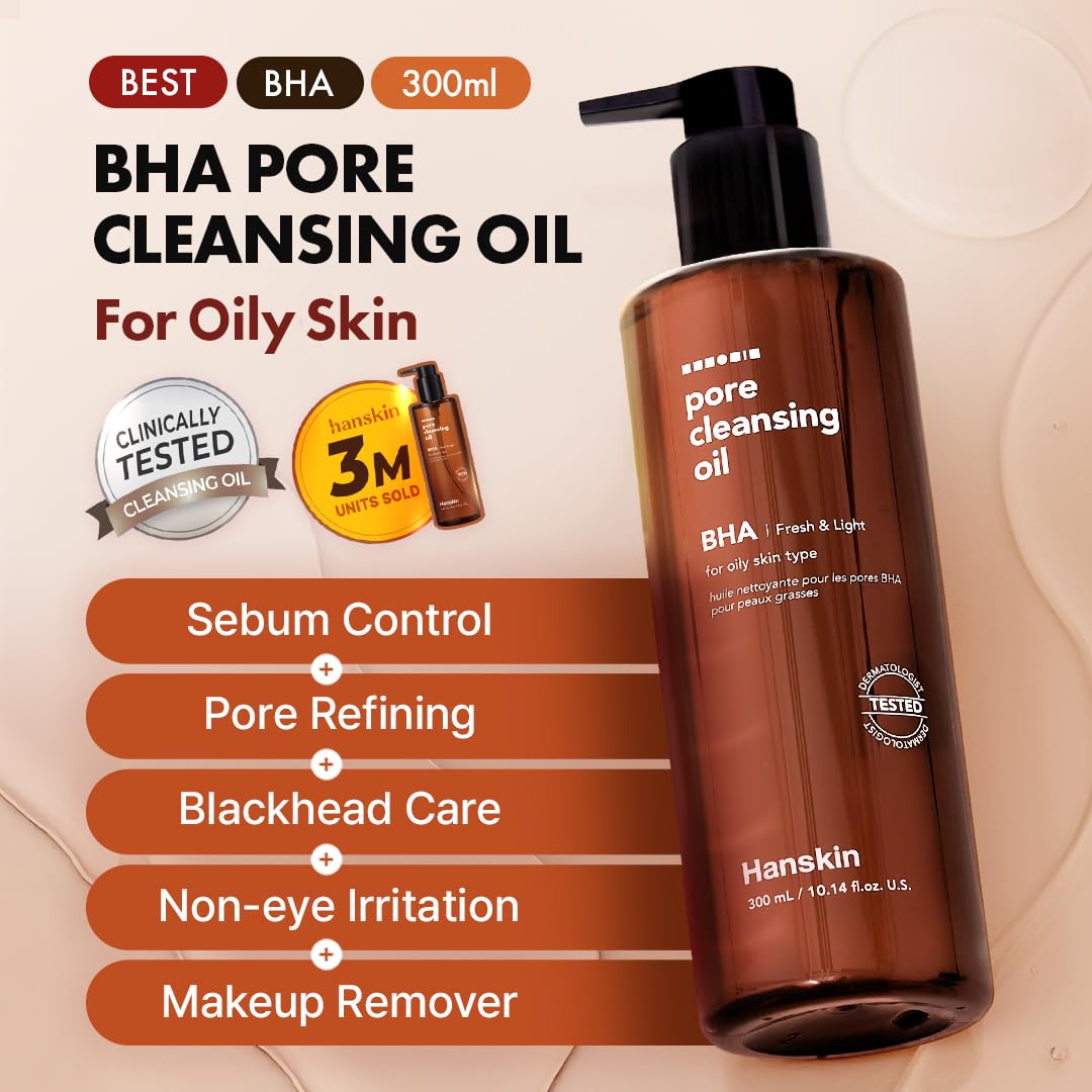 Hanskin Large Size 10.14 fl oz BHA Pore Cleansing Oil for Oily Skin