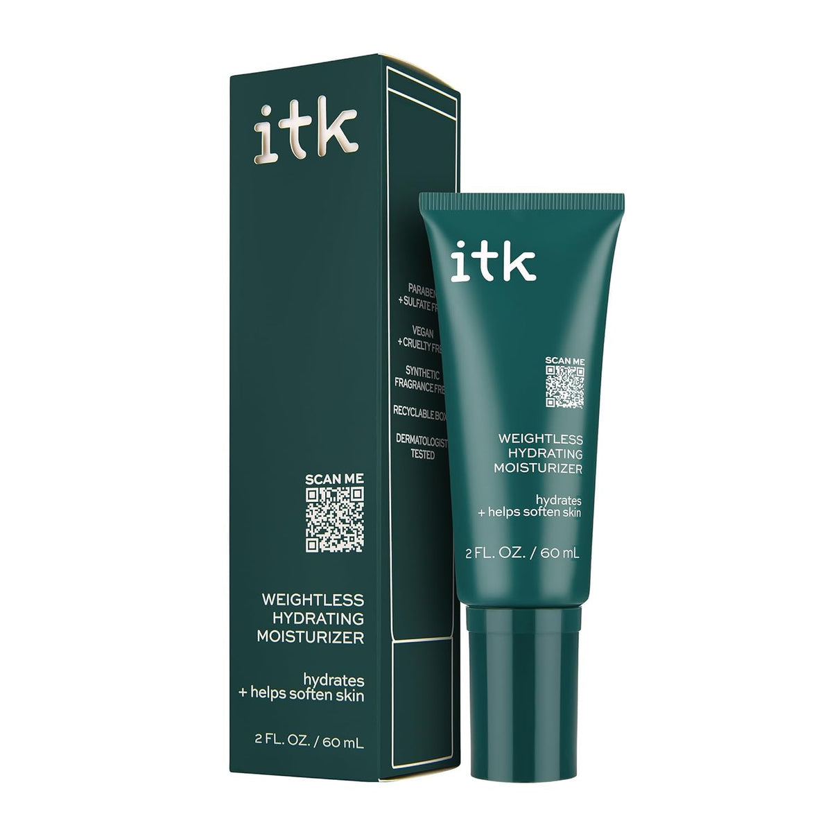 ITK Skincare Weightless Hydrating Face Moisturizer - Hydrates + Smoothes Skin - Niacinamide - Brighten Dark Spots - Hyaluronic Acid - Maintain Moisture Levels - Vitamin E-infused, 2 fl. oz