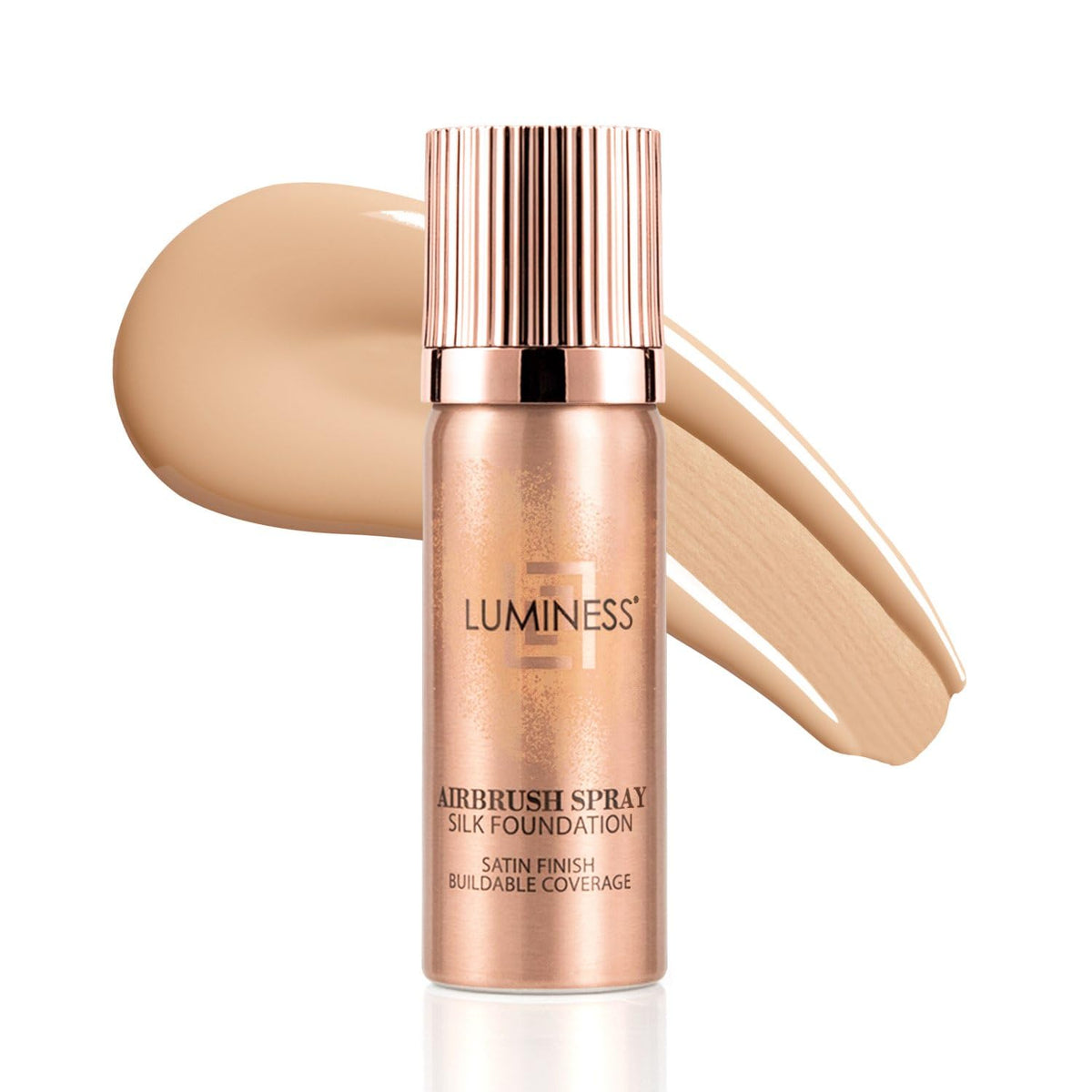 LUMINESS Airbrush Spray Foundation Makeup - Buildable Coverage, Anti-Aging Formula/w Hyaluronic Acid, Hydrating & Moisturizing, Hydrolyzed Silk, Flawless Finish, Long-Lasting Wear (030-Light Medium)