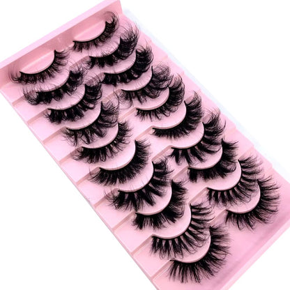 HBZGTLAD Soft Mink Eyelashes 3D Curl Winged End Eye Elongated Fake Lashes Thick Handmade Natural False Eyelash Messy Cross Lash Wholesale (MX-3)