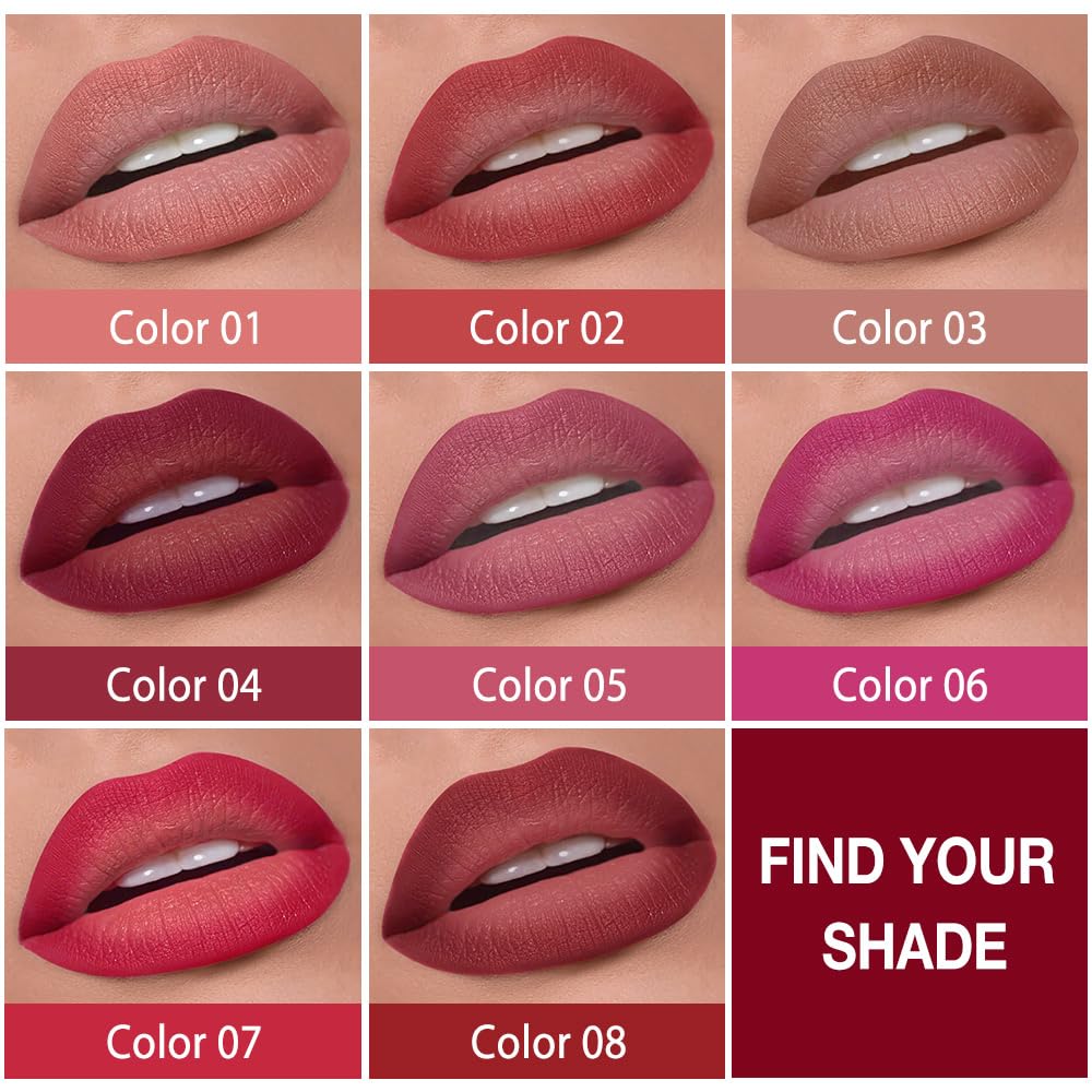 evpct Real Nude Lip Liner Combo Set for Older Women Long Lasting Waterproof, Nude Gradient Matte Lipstick Lips Stick Crayon Pencil Cream Lip Liner and Lipstick Combo Makeup, Flawless Ombre Effect