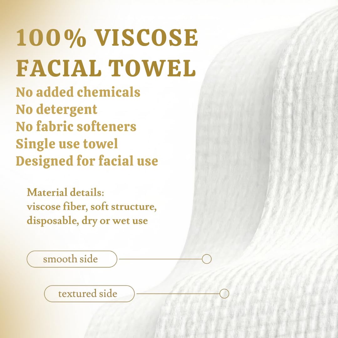 Silklean Glow & Go XL Disposable Face Towel 10x15 Inch, 100% Biodegradable Premium Towels for Fine Line Prevention & Radiant Skin, Chemical Free, 50 Count One Month Supply, 1 Pack