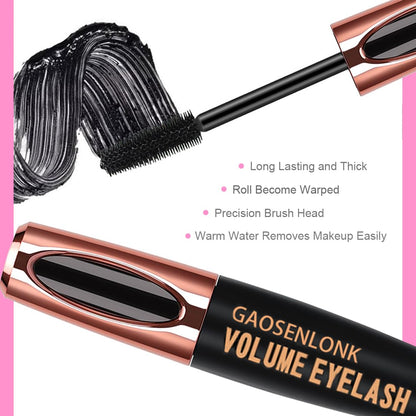 GAOSENLONK 2Pcs 4D Silk Fiber Lash Mascara, Long Lasting Eyelashes Mascara