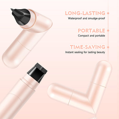 BIFCVFRT Winged Eyeliner Stamp Pen, Waterproof Smudge Proof, Wingliner Cat Eye Pencils with Rotating Foldable Design, Black for Beginners