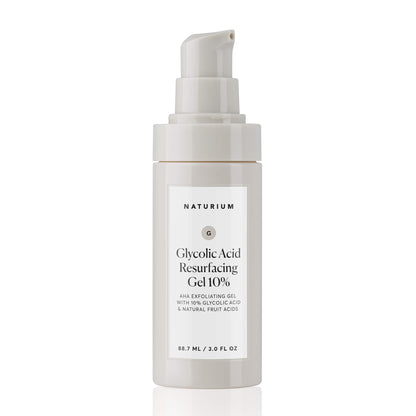 Naturium Glycolic Acid Resurfacing Gel 10%, AHA Exfoliating Gel with Natural Fruit Acids, 3.0 oz