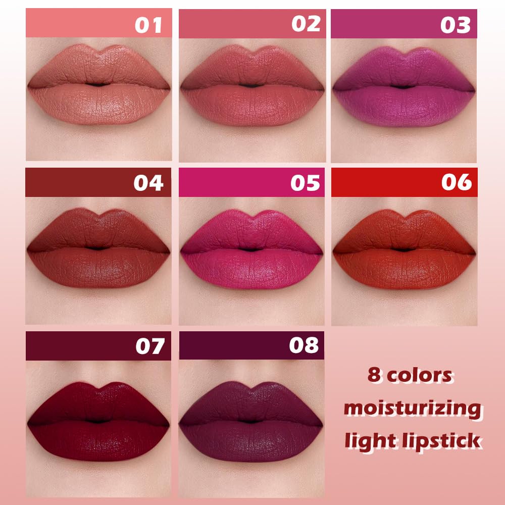 IATMOMOD Maroon Red Matte Lipstick for Women Mature, Long Lasting Waterproof Transfer-Proof Vegan Lip Bar, 24 Hours Moisturizing Natural Lip Stain, All-Day Lip Color M07#
