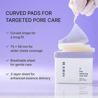 REJURAN Pore Tightening Toner Pads, PDRx 3% & c-PDRN®, 60 Pads, 7.43 fl oz