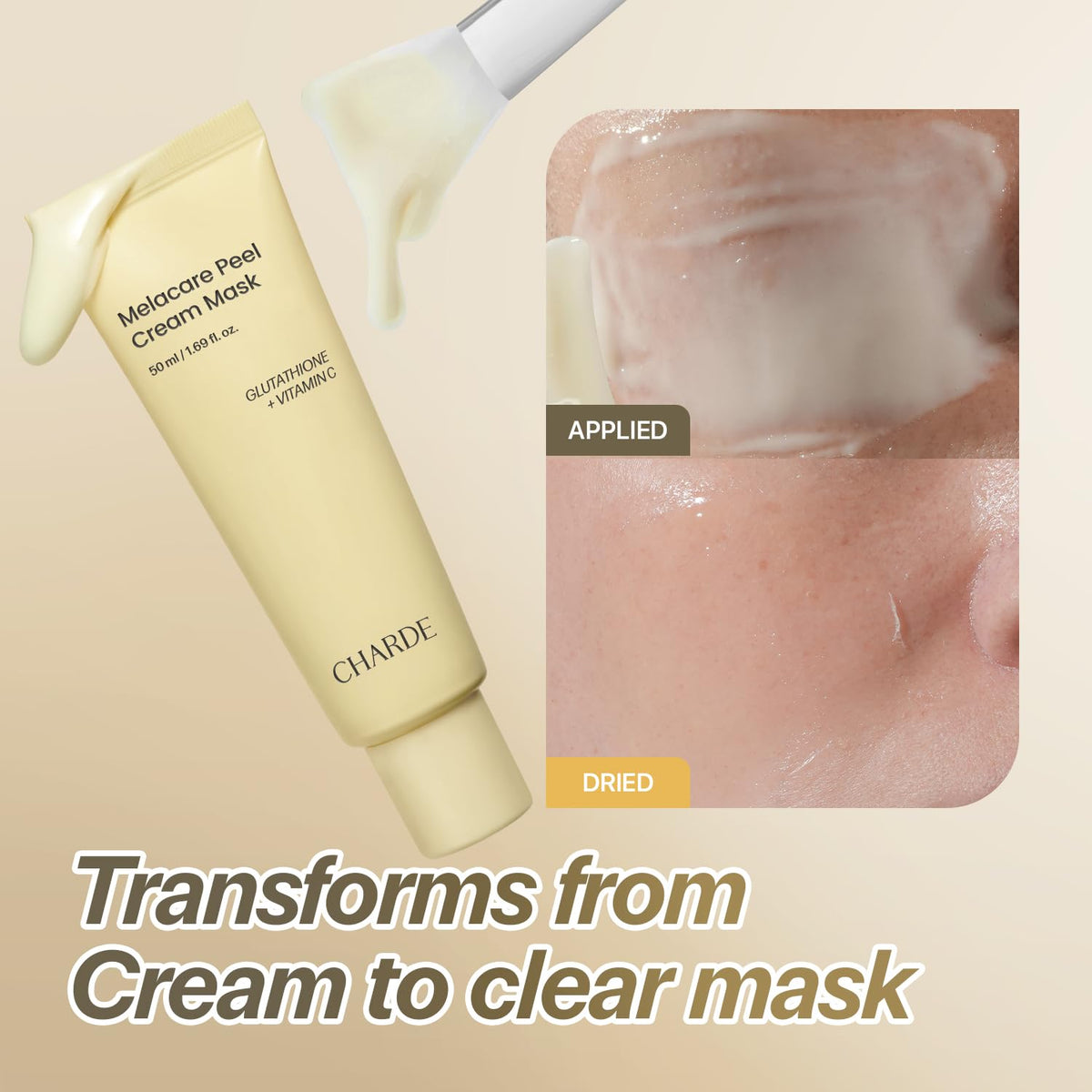 CHARDE Peel Off Cream Mask for Dark Spots, Korean Tranexamic Acid Face Mask