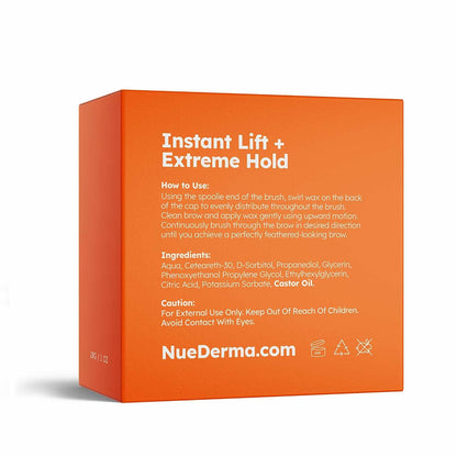 NueDerma Eyebrow Gel Brow Lamination - Clear Styling Wax, 1 oz with Spoolie