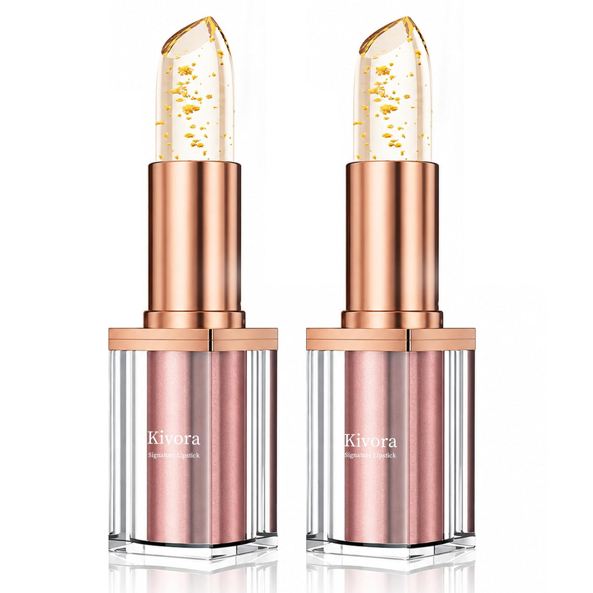 Kivora Lipstick for Mature Lips（2 Pack）,Latest Rose Gold Kivora Lipstick, PH Lipsticks Color Changing, Long Lasting Moisturizing Tinted Lip Balm