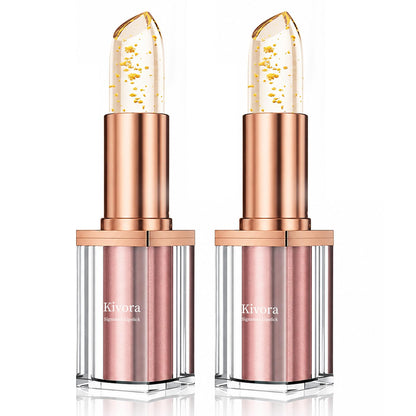 Kivora Lipstick for Mature Lips（2 Pack）,Latest Rose Gold Kivora Lipstick, PH Lipsticks Color Changing, Long Lasting Moisturizing Tinted Lip Balm