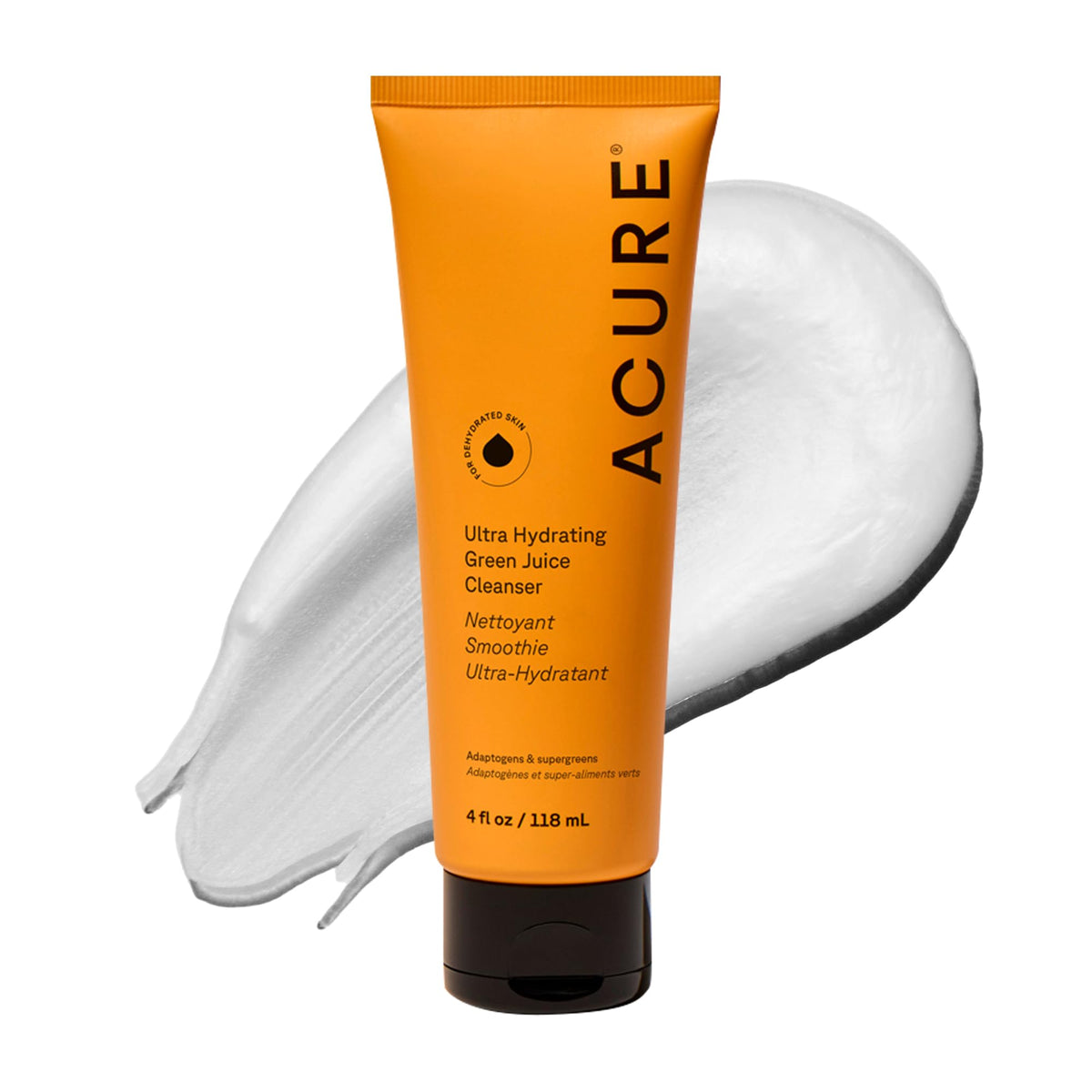 Acure Ultra Hydrating Green Juice Face Cleanser - Pore Scrub - 4 fl oz