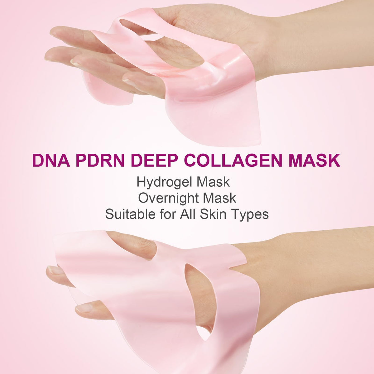 Salmon DNA PDRN Collagen Jelly Gel Mask, Overnight Face Mask, Hydrogel Mask with Peptide Niacinamide for Glass Glow Skin - Elasticity, Hydrating, Firming,Plump, Fine Line, Skincare Self Care Gift, 5ea