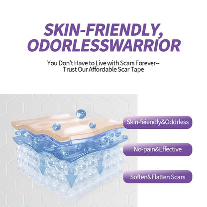 Medical Grade Silicone Scar Sheets, (1.6" x 60" Scar Roll-1.5M) - Reusable Scar Removal Tape Strips for Surgical,C-Section,Tummy Tuck,Keloid Scars Keloid Bump Removal