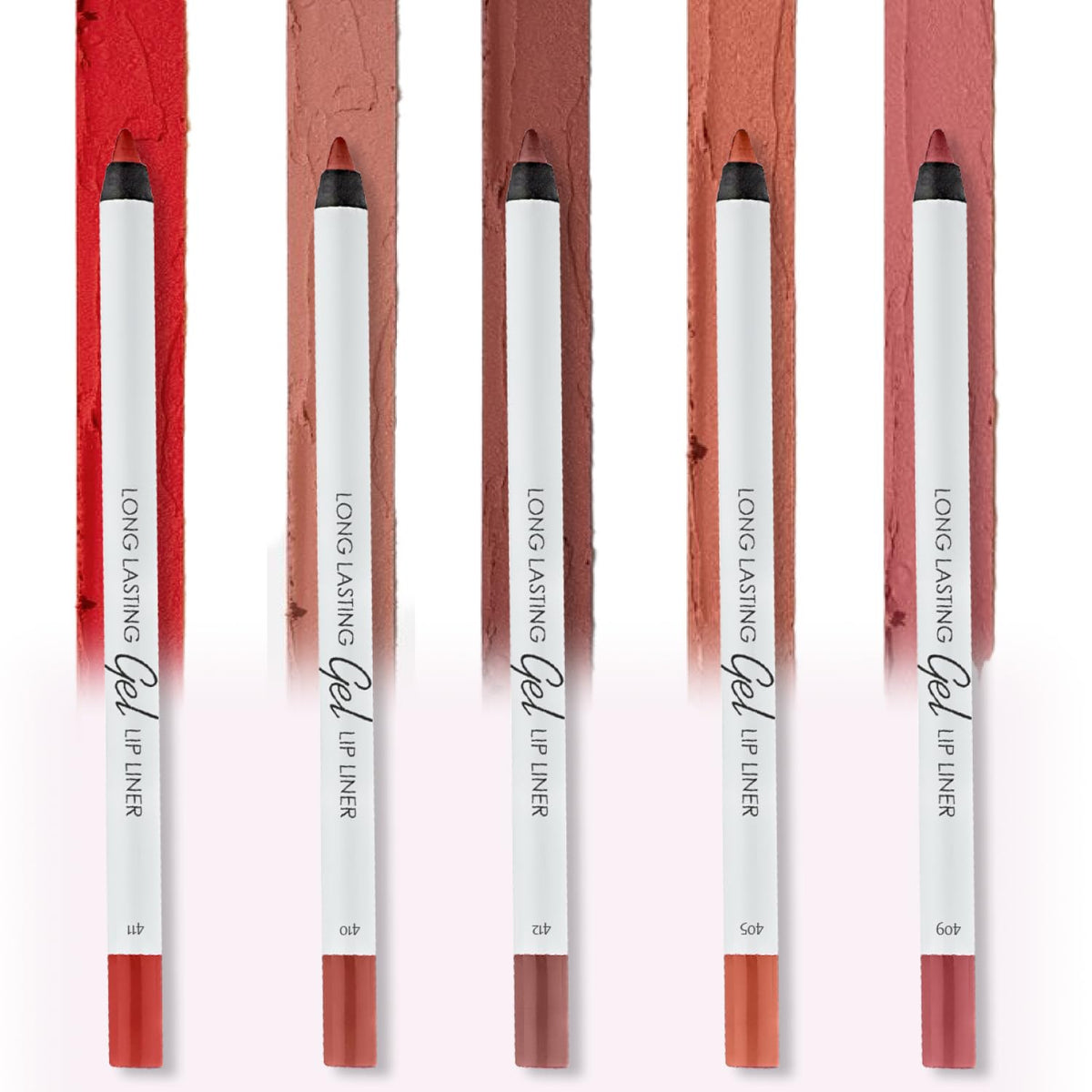 Lamel Gel Lip Liner Pencil – 5 Pack – 2-in-1 Waterproof Lip Liner Set