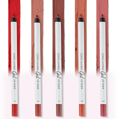 Lamel Gel Lip Liner Pencil – 5 Pack – 2-in-1 Waterproof Lip Liner Set