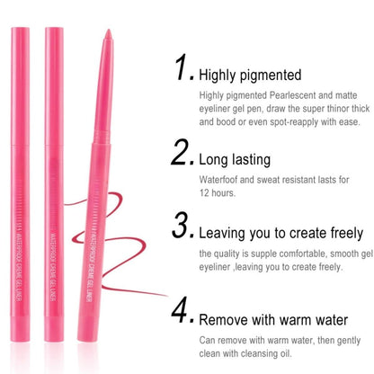 ONarisae eyeliner pencil retractable eyeliner creamy pigmented smudge proof eye liner pen Purple
