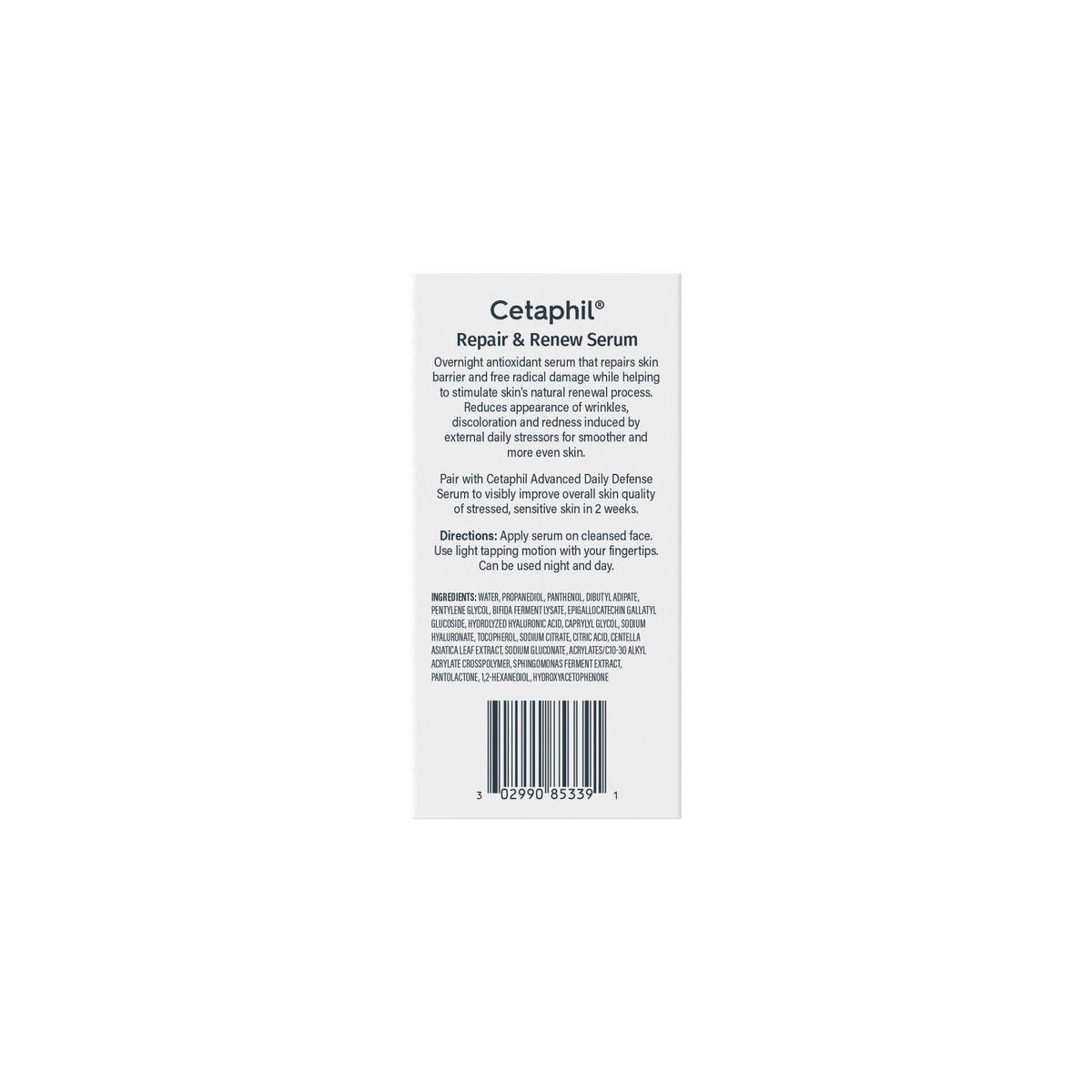 Cetaphil Repair & Renew Night Face Serum, Sensitive Skin, Vitamin E, 1oz